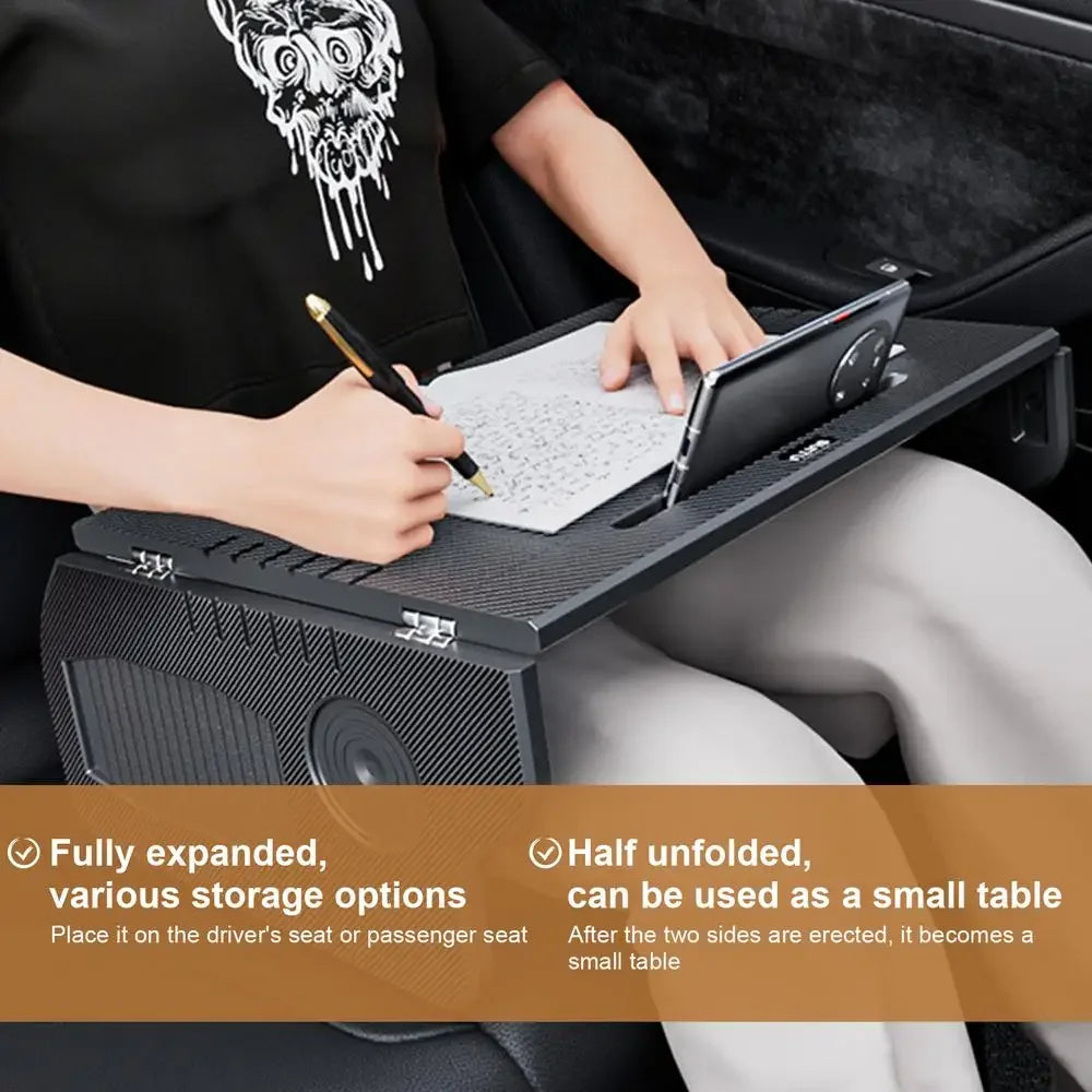 Foldable Car Laptop Desk Upgraded Tray Stand Compatible with Tesla Model 3/Y Steering Wheel Eating Table for Travel Work Camping