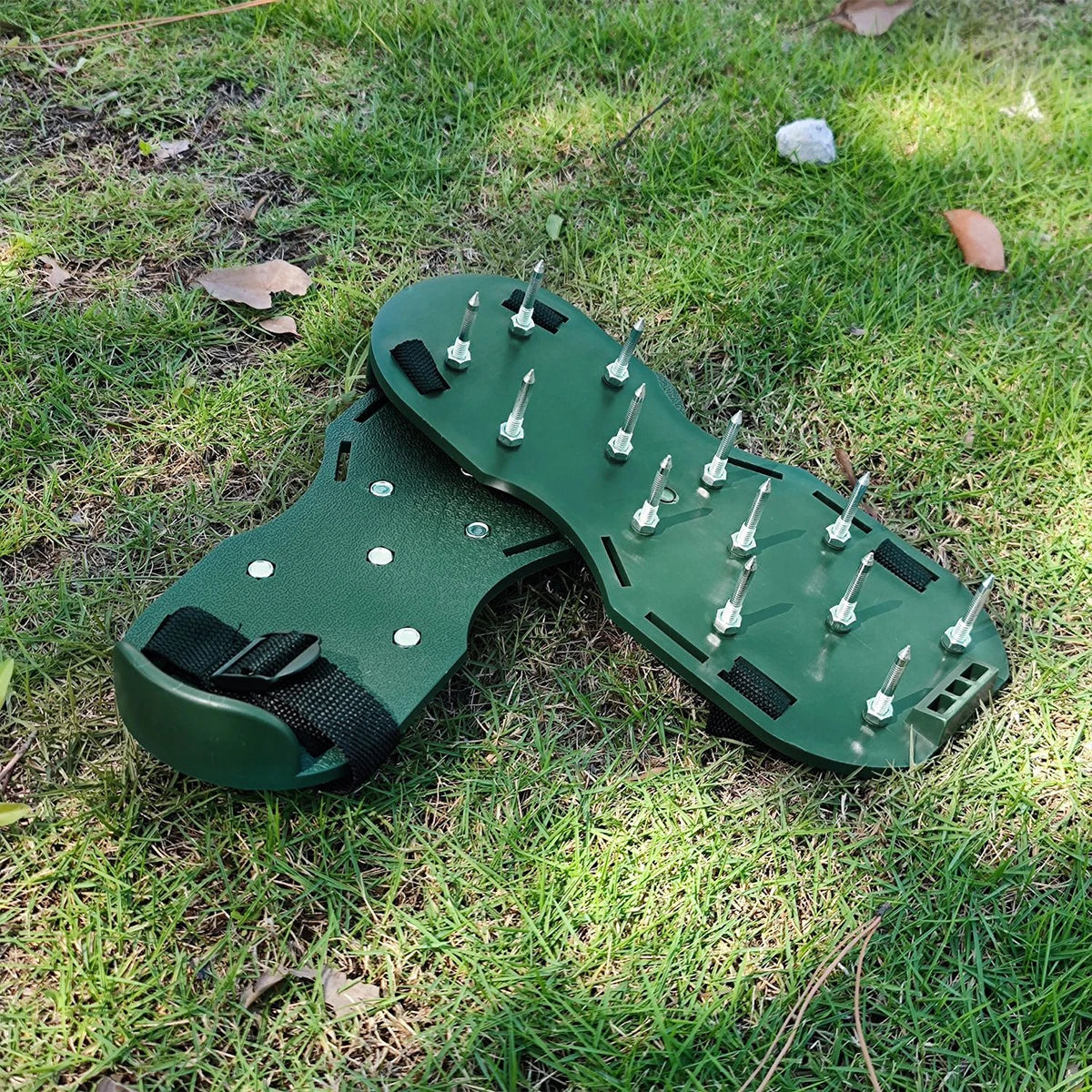 Adjustable Spiked Lawn Aerator Shoes – Manual Grass Aerating Sandals for Healthy Lawns