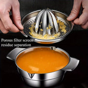 Manual Stainless-Steel Citrus Press with Bowl & Strainer