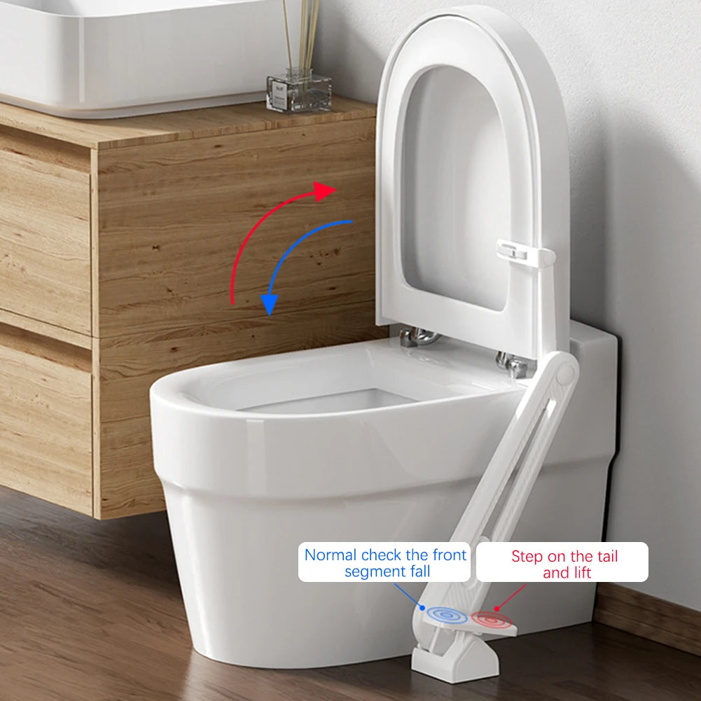 Hands-Free Foot-Pedal Toilet Seat Lifter