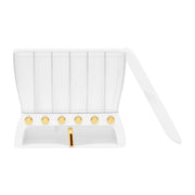 Dry Food Dispenser 6-Grid Wall-Mounted Dry Food Dispenser - Adjustable Compartments Easy Dispensing - Kitchen Storage