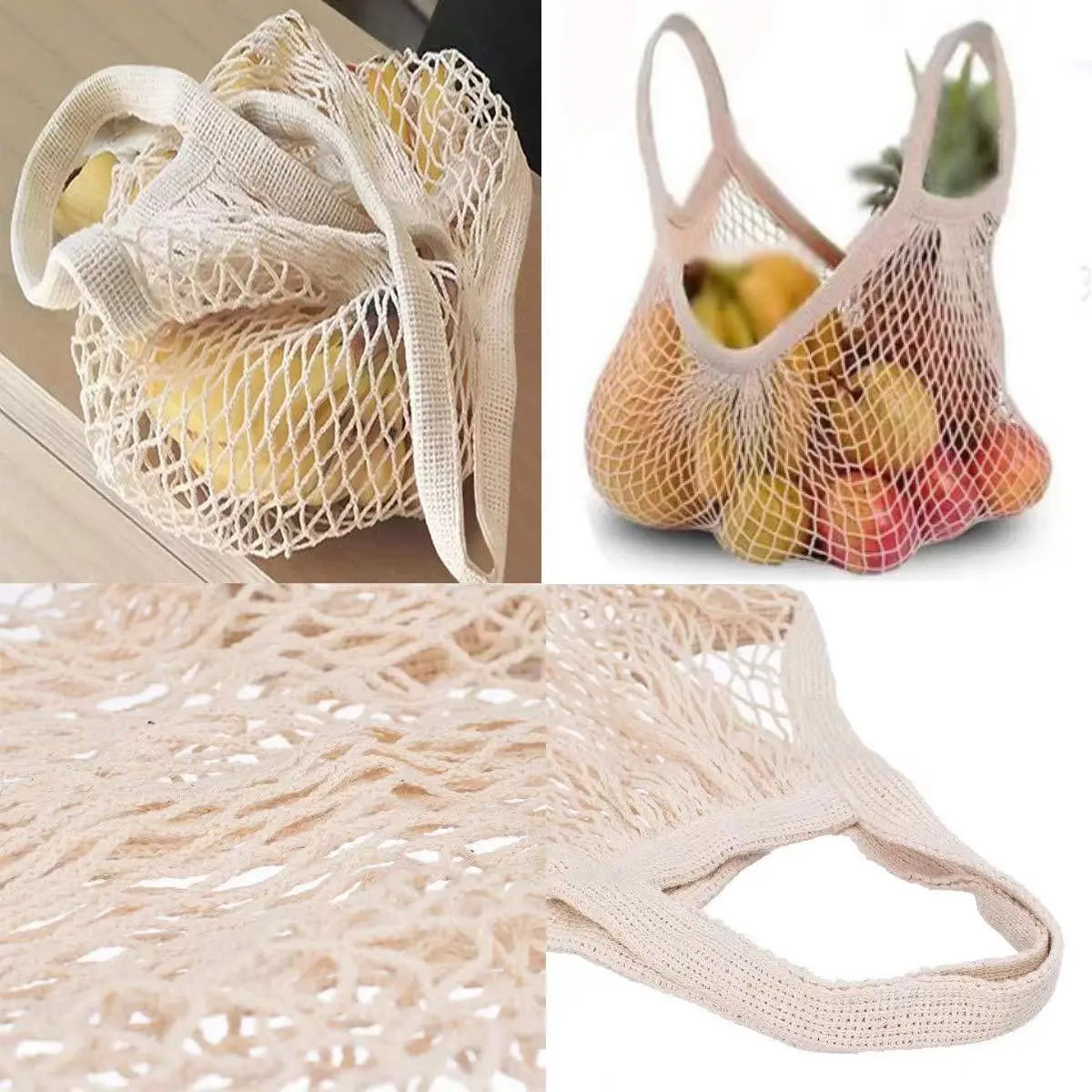 Reusable Cotton Mesh Shopping & Produce Bags – 1 or 2 Pack