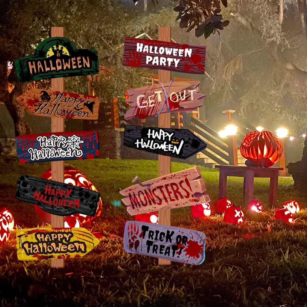 Scary Halloween Welcome Sign – Paper Party & Yard Décor