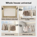 Non perforated invisible retractable drying rope for hanging clothes on the balcony and shrinking drying racks in the bathroom