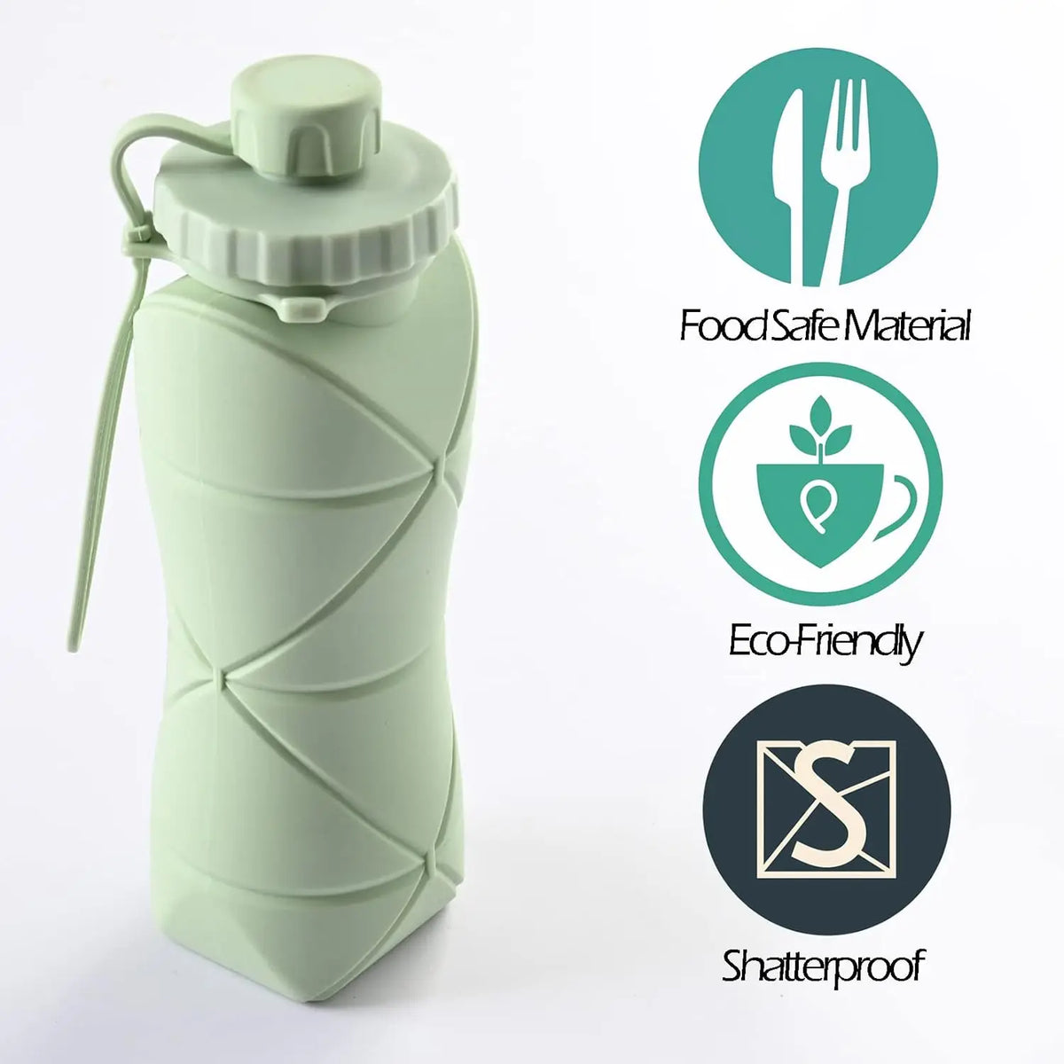600ml Collapsible Travel Water Bottle – 4 Colours