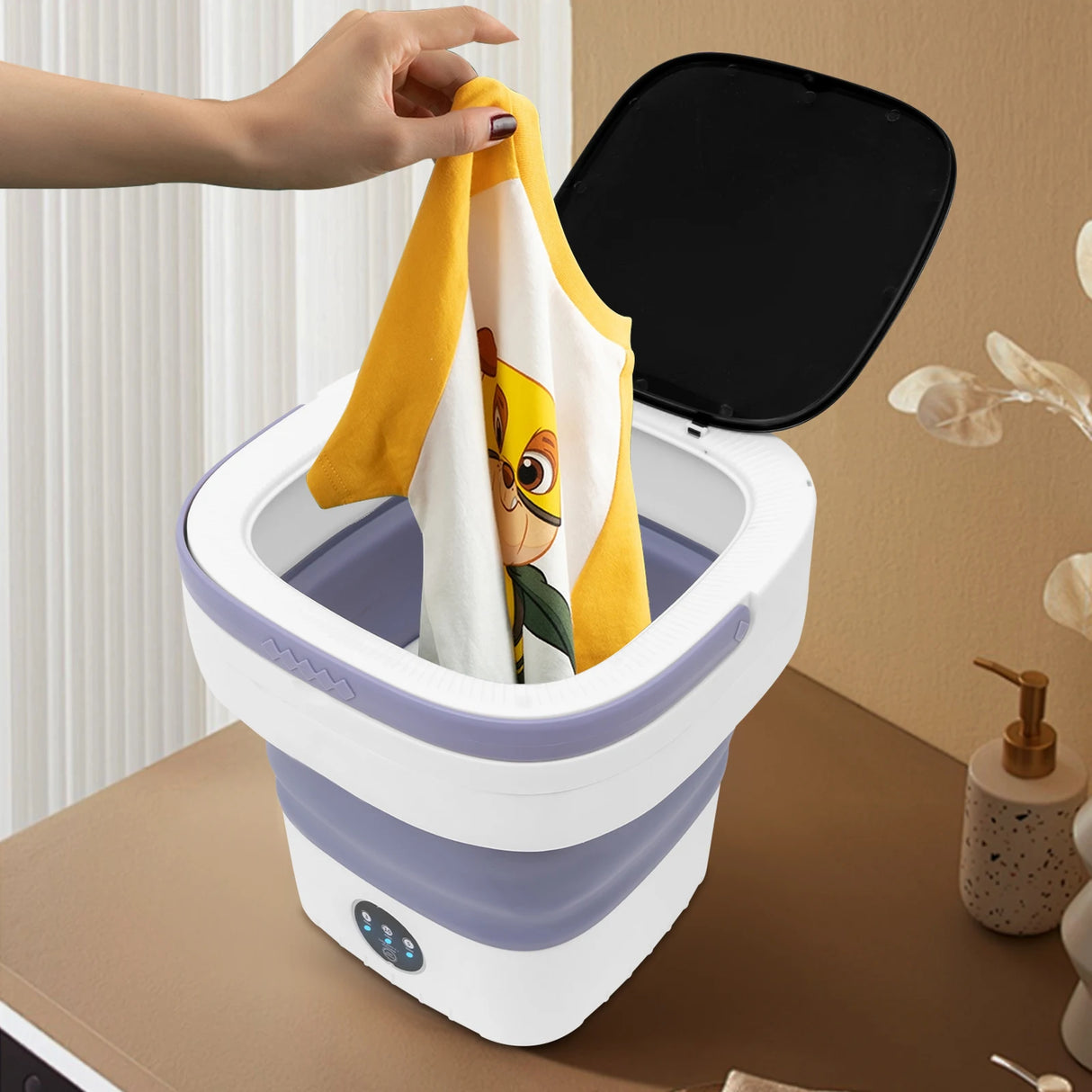 12L Portable Small Washing Machine Collapsible Washer Spin Dryer Apartment Travel Socks Underwear Panties Washing Machine