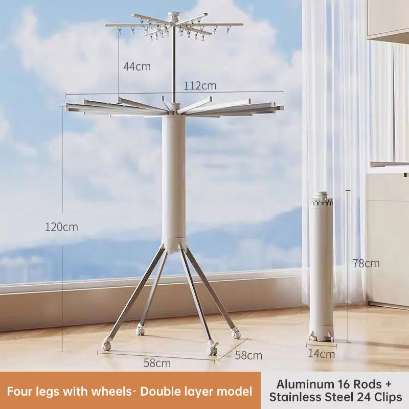 Octopus Drying Rack Balcony Household Folding Floor Pole Indoor Portable Clothes Hanging Rack Quilt Drying Floor Rack