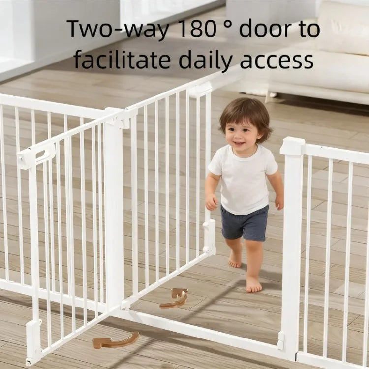 No-Drill Pressure-Mounted Baby & Pet Safety Gate