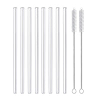Reusable 8-Inch Glass Drinking Straws – 6 Sets