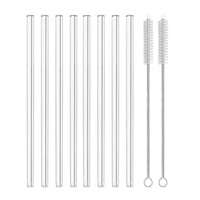 Reusable 8-Inch Glass Drinking Straws – 6 Sets
