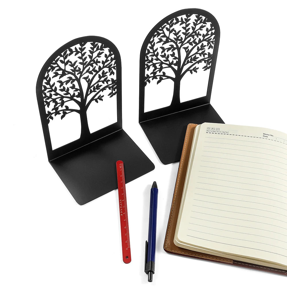 Black Tree-of-Life Metal Desktop Bookends
