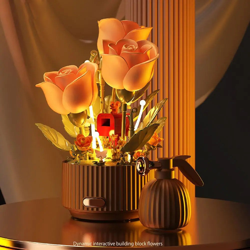 AutoBloom™ Light-Up Moving Flower Bouquet Building Model