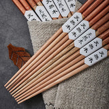 5 Pairs Wooden Chopsticks Wood Chopsticks Set Japanese Sushi Chopsticks Korean Chinese Snack Food Chop Sticks Kitchen Tableware