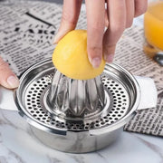 Manual Stainless-Steel Citrus Press with Bowl & Strainer