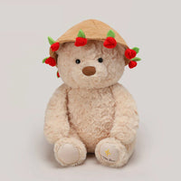 25 cm Teddy Bear with Roses – White or Brown