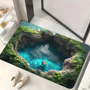 3D Bottomless-Brick Optical-Illusion Floor Mat