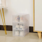 Folder Plastic Shoes Case Thickened Transparent Drawer Case Plastic Shoe Boxes Stackable Box Shoe Organizer Storage Shoe box