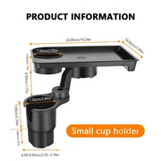 Expandable Car Cup Holder with 360° Snack Tray