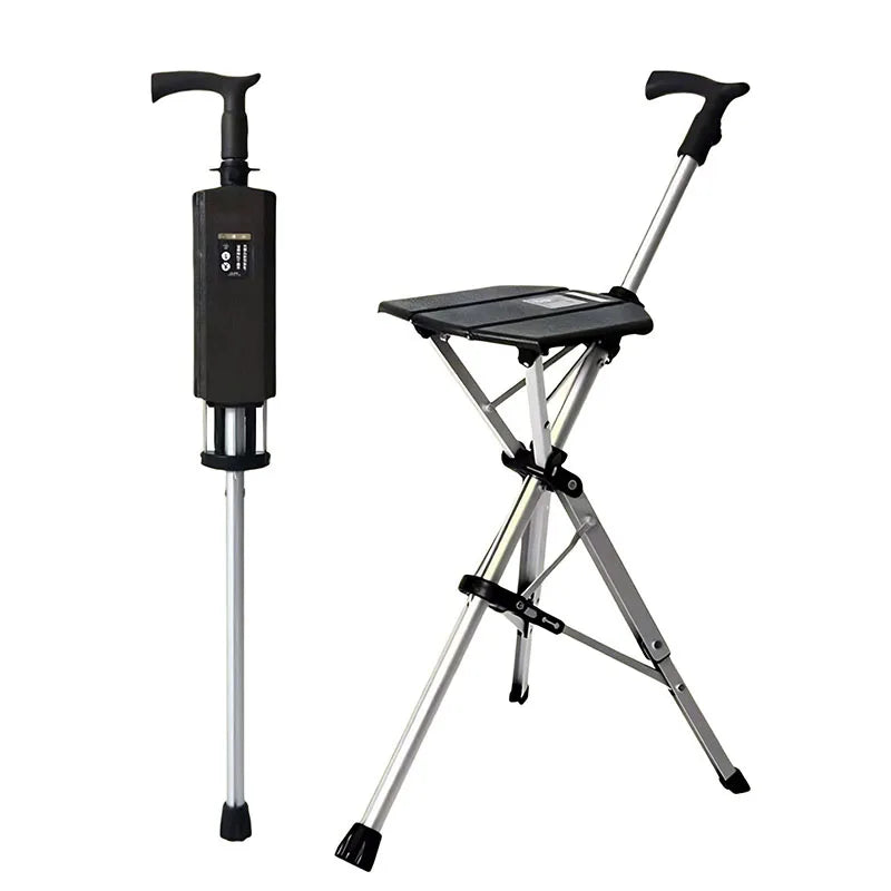 Foldable Walking Cane with Built-In Seat – 110 kg Capacity