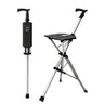 110KG load bearing New High Quality Aluminum Alloy Foldable Cane Stick Seat Adjustable Elderly Crutch fishing Chair With Stool