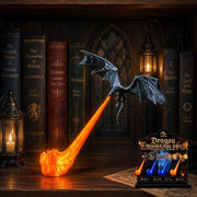 Dragon Bookshelf Nook Light, 3D Fire-Breathing Shelf Decor | Flying Dragon Design Book Lover Gift | Halloween Shelf Display