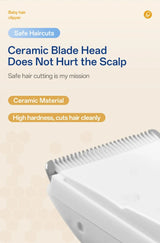 Hair-absorbing Hair Clipper Low Noise Baby Hair IPX7 Waterproof Household Children Clipper Electric Clipper Baby Care