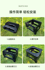 Folding Portable Camping Toilet – 2 Sizes, Grey or Black