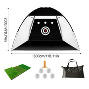 Golf Practice Tent Net  10x7ft Practice Net With Triturf Mat  Golf Hitting Aid For Backyard Home Sports Equipment Chipping Swing