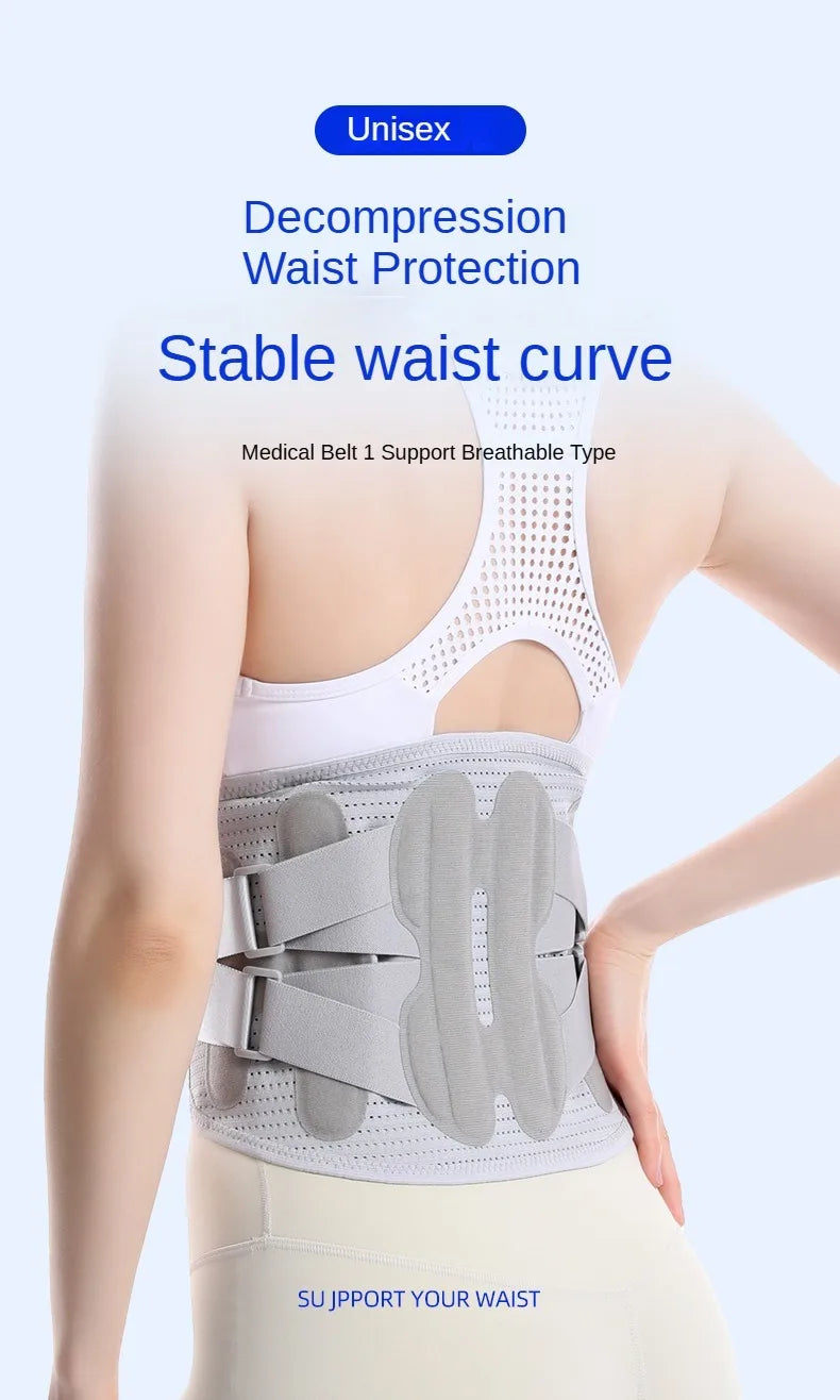 Adjustable Lower-Back Support Belt with 3 Pads