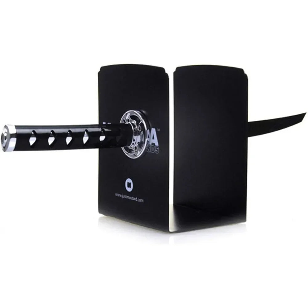 Black Katana-Style Metal Bookend Decoration