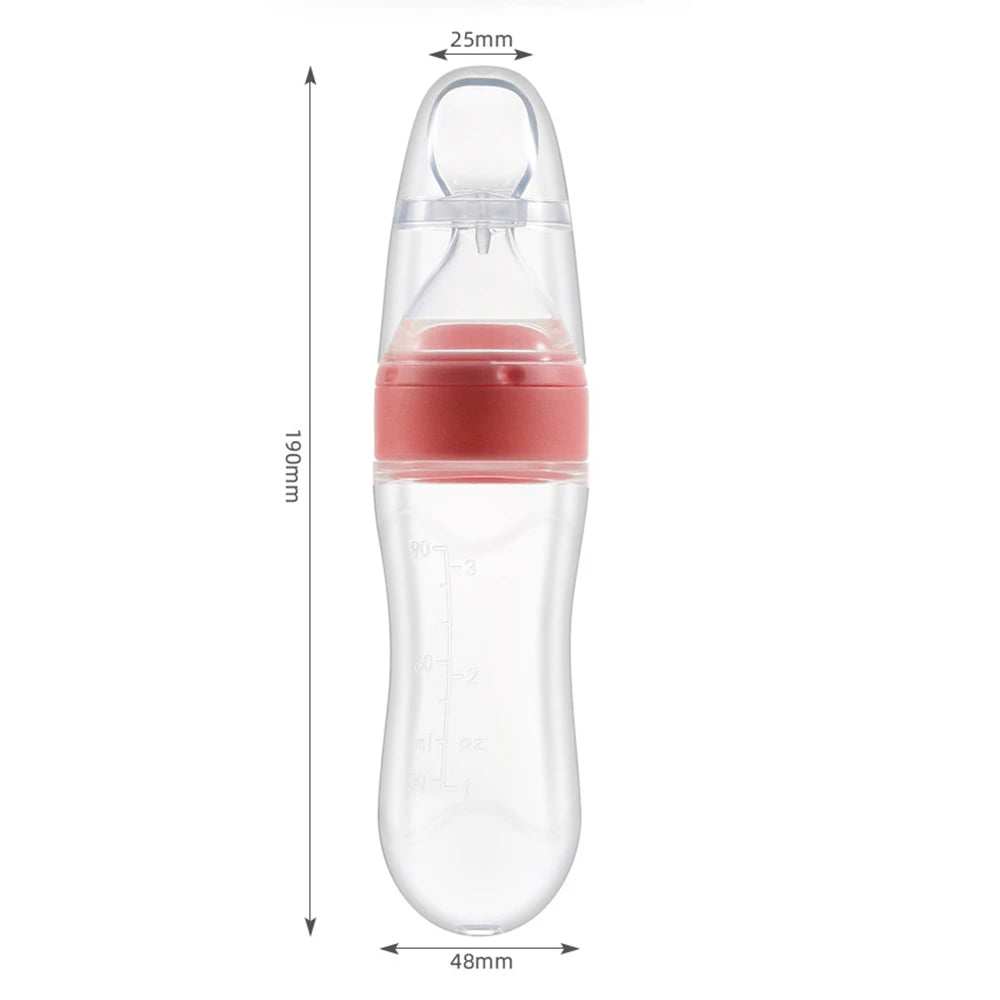 90 mL Silicone Baby Food Feeder & Squeeze Spoon