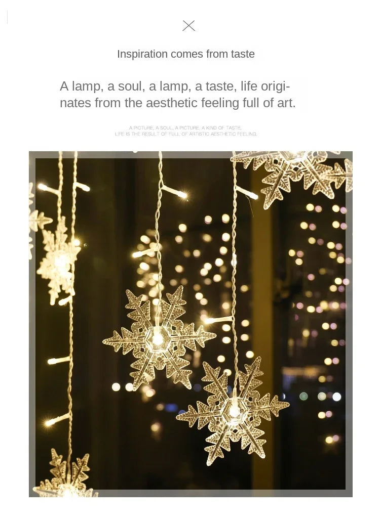 Solar Snowflake String Lights – 3.5 m or 7 m