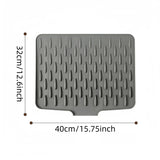 Silicone Drain Mat for Sink, Kitchen Fruit and Vegetable Dish Draining Drying Mat, Household Countertop Heat Insulation Mat
