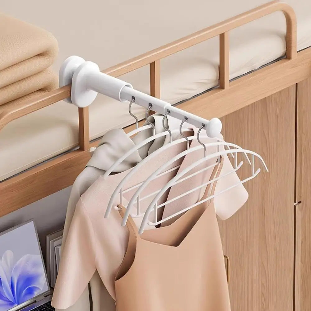 Travel Telescopic Clothes Rack Portable Clothes Hanger Multifunctional Storage Home Trip Antislip Clothing Drying Rack Tool