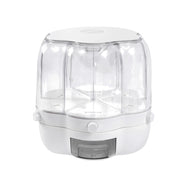 6-Compartment Cereal Dispenser, 360° Rotation, 164lbs Capacity, Airtight Sealing, Transparent Design for Dry Food Storage