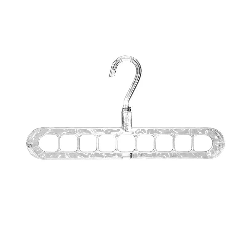 9 In 1 Clothes Hanger Household Plastic Multi-function Nine-hole Clothes Drying Horizontal Vertical Rotating Hanger 1Pc