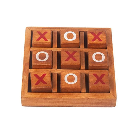 Wooden Tic Tac Toe Classic Tabletop Strategy Board Games Brain Teasers Fun Logic Challenges Family Travel Gifts For Kids Adults