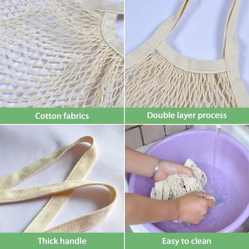 Reusable Cotton Mesh Shopping & Produce Bags – 1 or 2 Pack