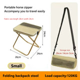 Portable Foldable Backpack Stool Lightweight Camping Picnic Fishing Chair with Mesh Bag Outdoor Adventure Seat for Hiking Travel