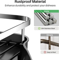 Expandable Stainless-Steel Dish Rack with Drainboard