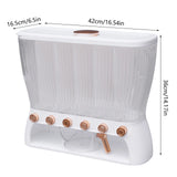 Dry Food Dispenser 6-Grid Wall-Mounted Dry Food Dispenser - Adjustable Compartments Easy Dispensing - Kitchen Storage