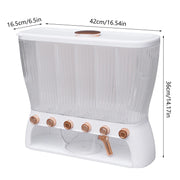 Dry Food Dispenser 6-Grid Wall-Mounted Dry Food Dispenser - Adjustable Compartments Easy Dispensing - Kitchen Storage