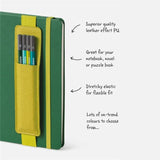 Pu Leather Pen Bag Elastic Buckle Book Notebook Fashion School Pen Case for Office Meeting Easy Carry Office Student Stationery