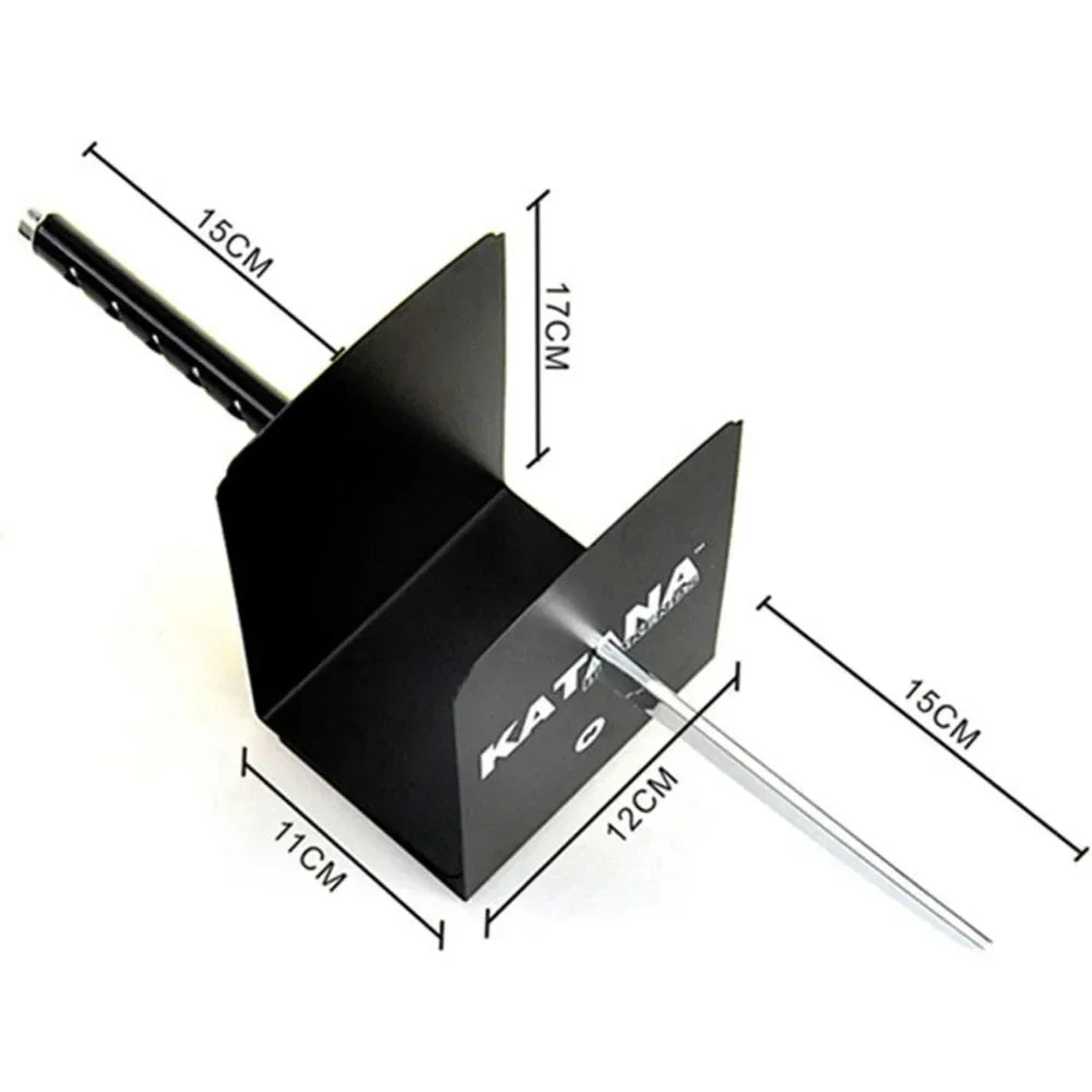 Black Katana-Style Metal Bookend Decoration
