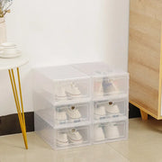 Stackable Clear Drawer Shoe Boxes – 2 Sizes, 1 or 6 Pack