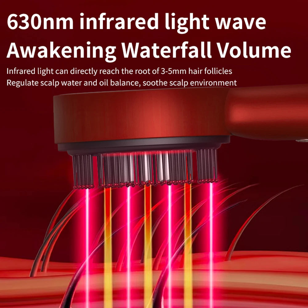 Red-Light Scalp Massage Comb with Liquid Applicator