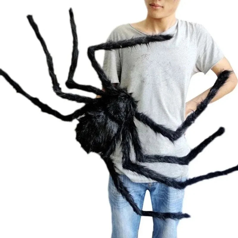 Poseable Giant Black Halloween Spider – 30cm to 200cm