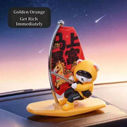 Magnetic Sailboat Swing Bear Car Dashboard Ornament – Sliding Cartoon Decoration