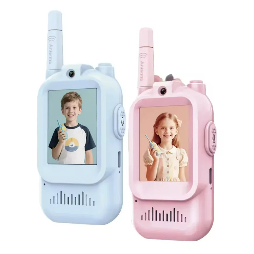 Video Walkie Talkies for Kids Rechargeable Toddler Toys  for Indoor Camping Travel  Birthday Gfits for Kids Ages 3-12 2PCS