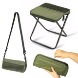 Portable Foldable Backpack Stool Lightweight Camping Picnic Fishing Chair with Mesh Bag Outdoor Adventure Seat for Hiking Travel